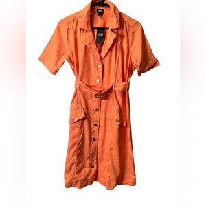 INC International Concepts Belted Linen Blend Mini Dress Small NWT Summer Dress